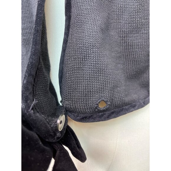 Vintage Cullinane Black Cardigan Sweater with Velvet Bow Detail Sz S - Picture 5 of 8